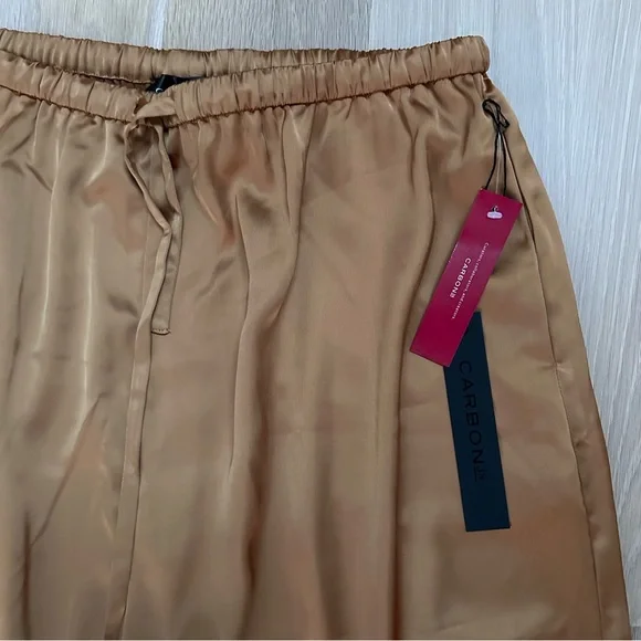 CARBON 38 - SATIN WIDE LEG PANTS - RUST - SIZE M - Picture 5 of 6